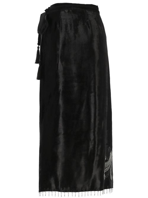 Frangipane gardens velvet pareo skirt FORTE FORTE | 13259NERO